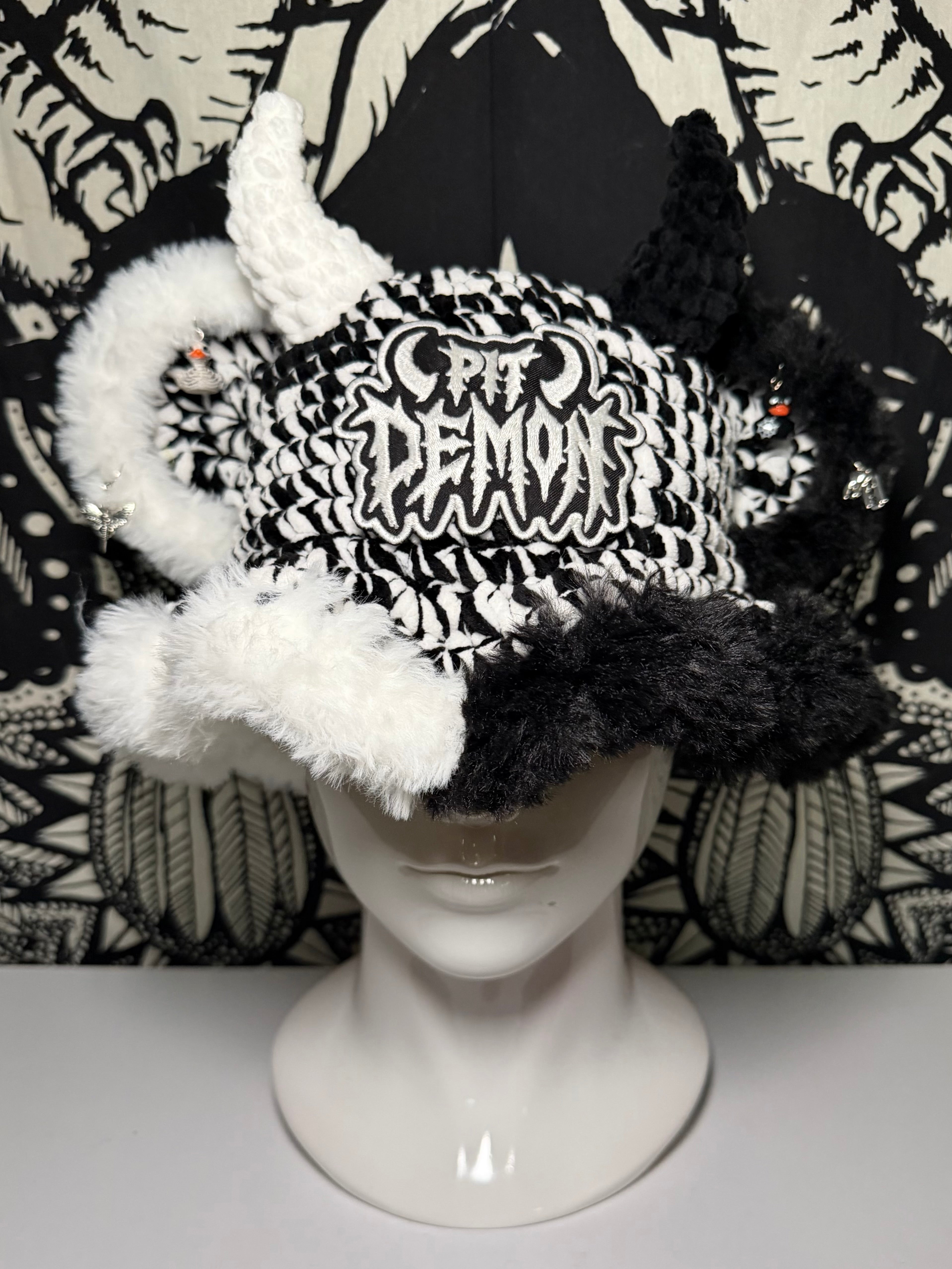 B/W Pit Demon Hat