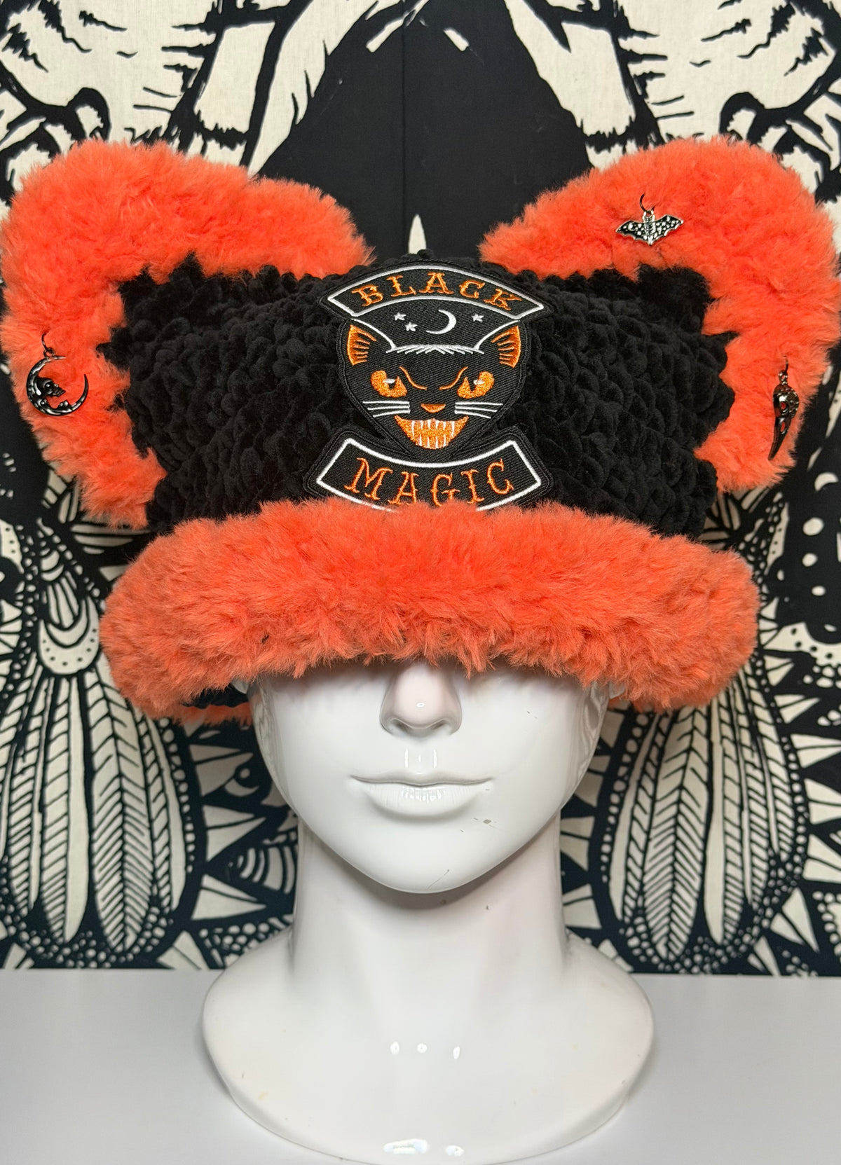 Black Magic Cat Beanie (Larger Size)