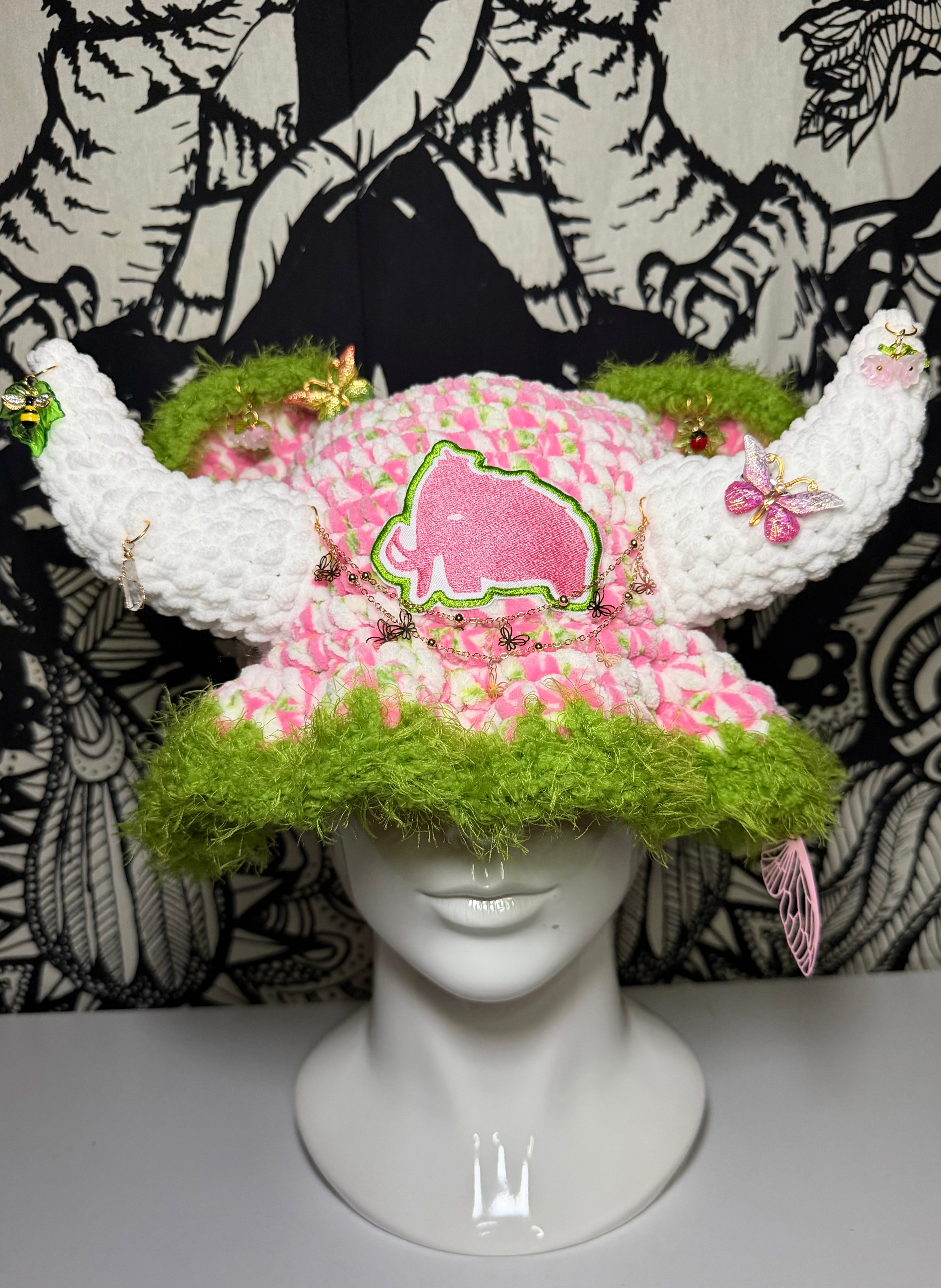 Pink Butterflies Wooli