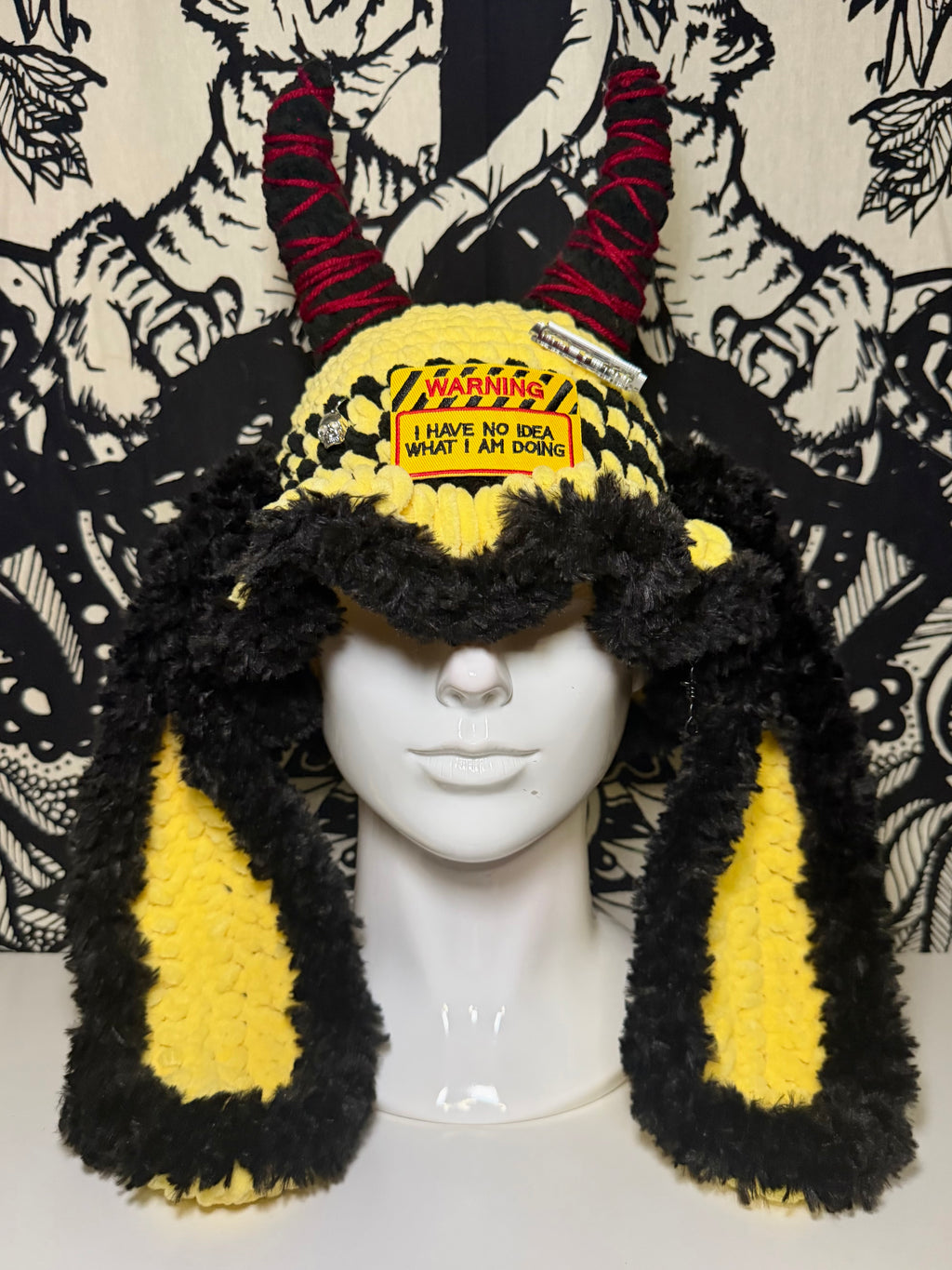 Caution Devil Bunny Bucket Hat