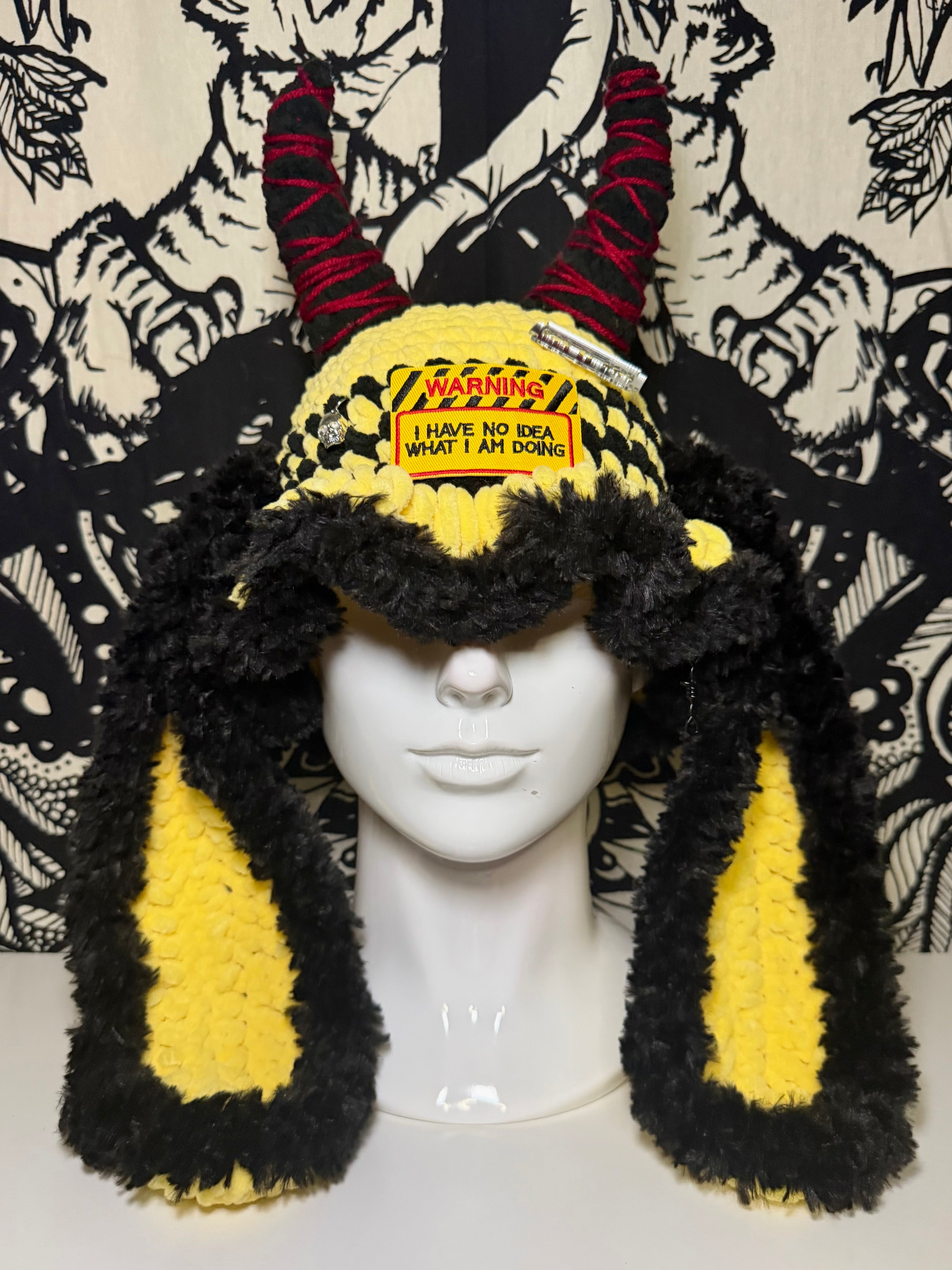 Caution Devil Bunny Bucket Hat