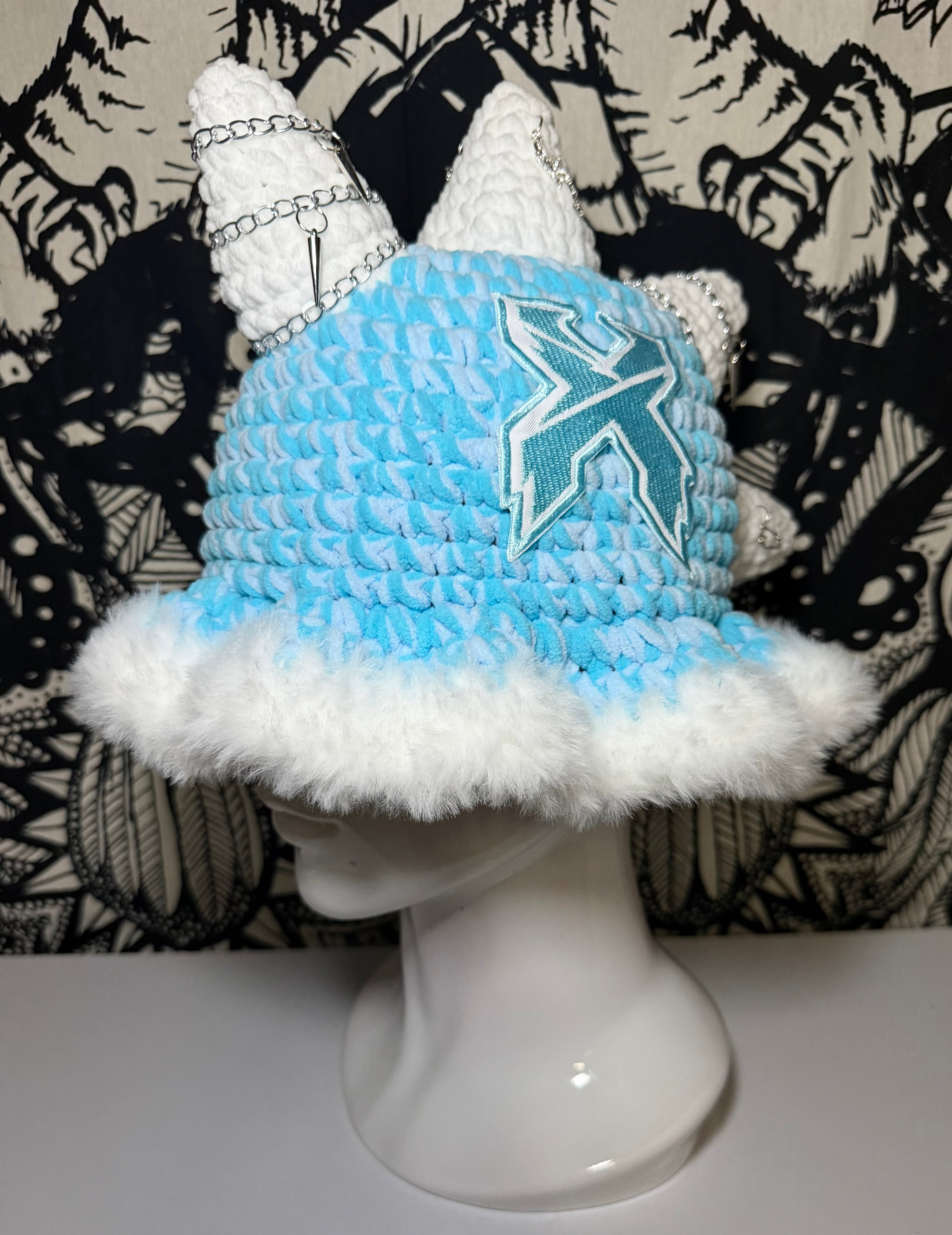Ice Blue LL/X Dino Hat
