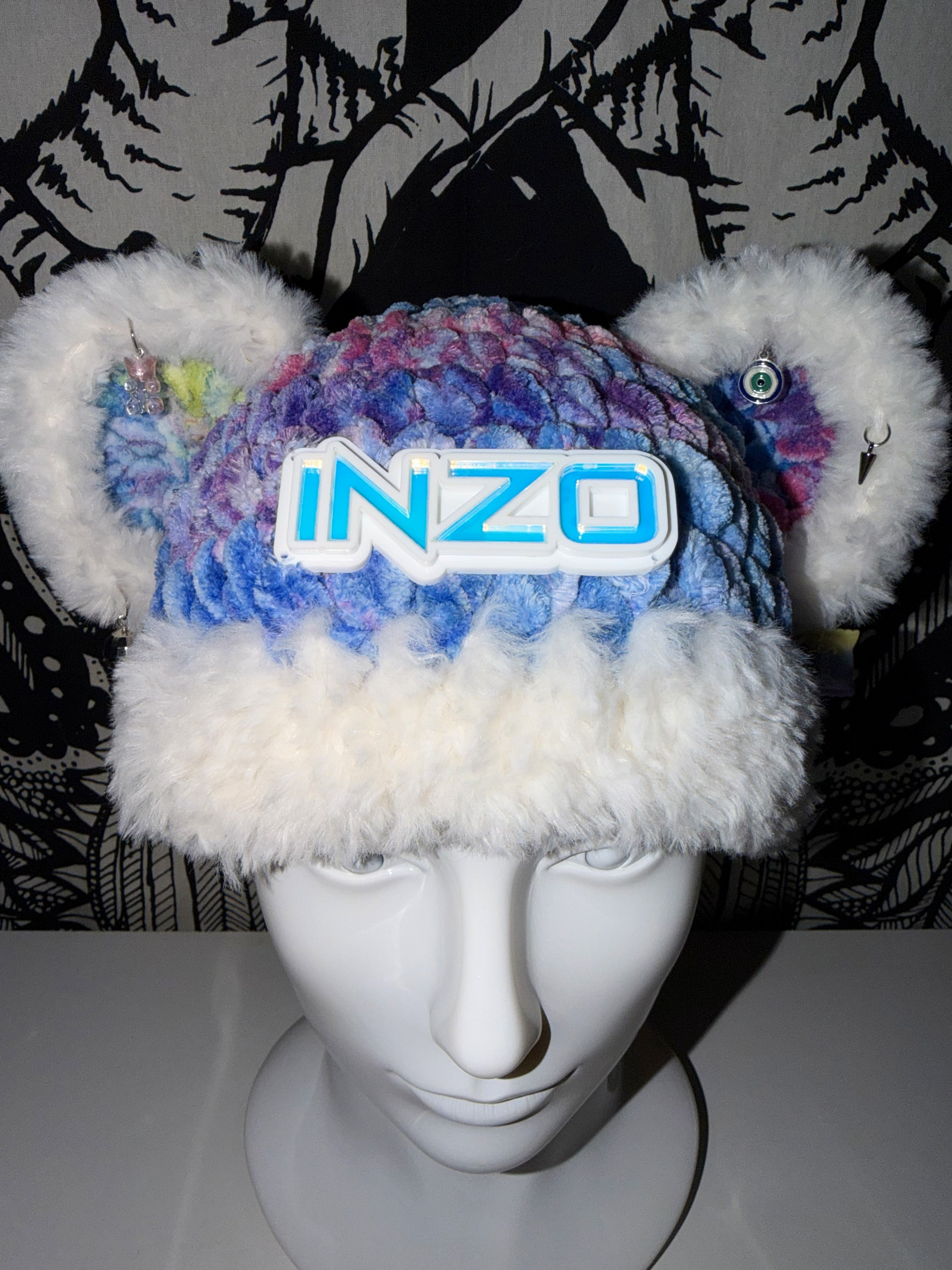 Inzo Beanie w/White Fur