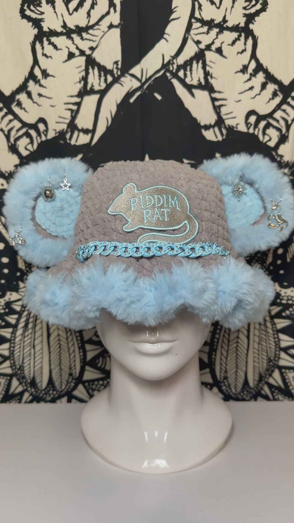 Blue/Grey Riddim Rat Hat