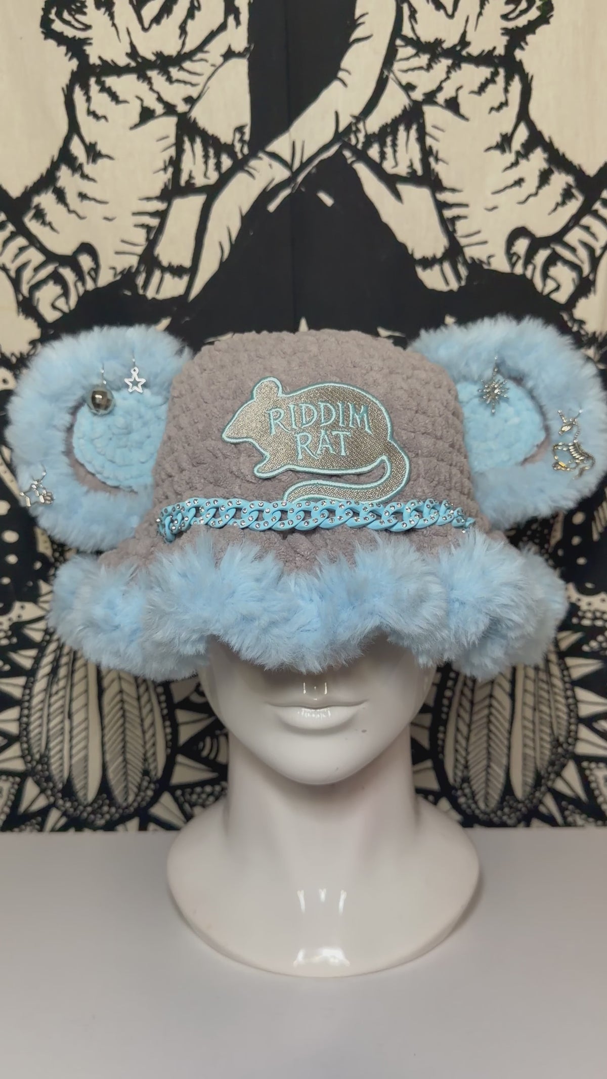 Blue/Grey Riddim Rat Hat
