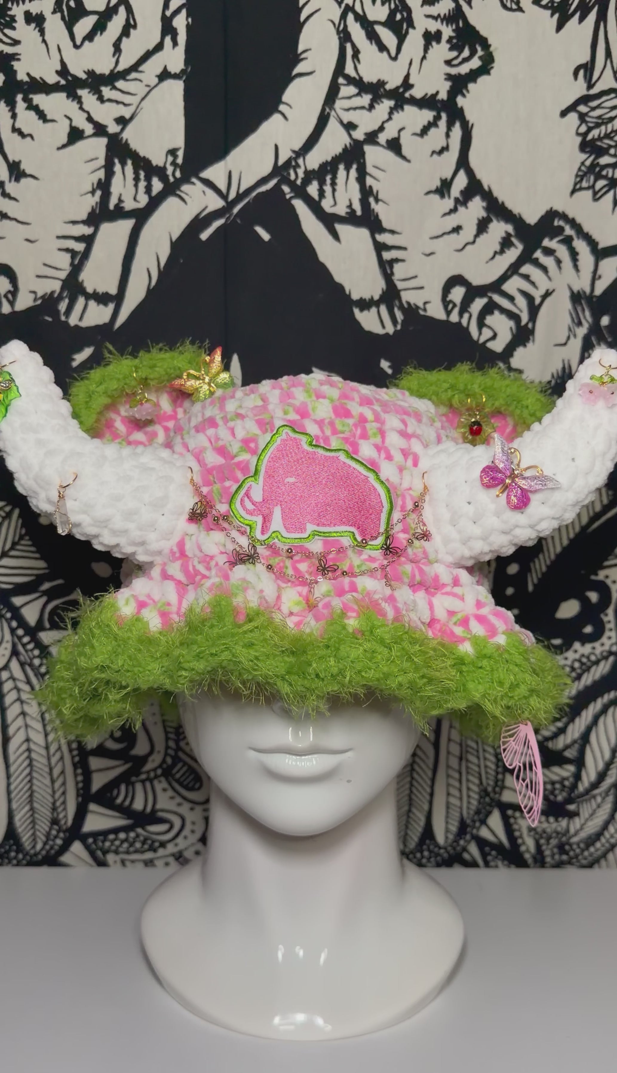 Pink Butterflies Wooli