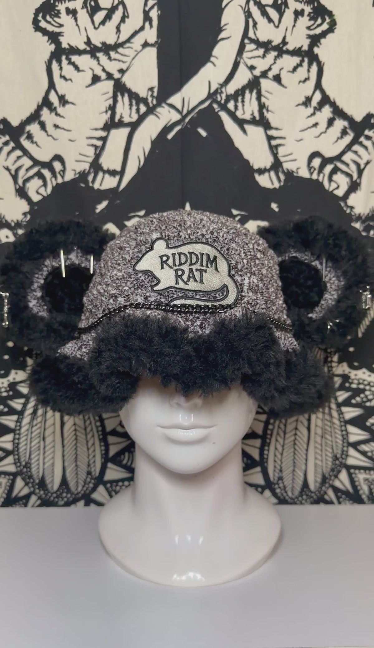 B/W Riddim Rat Hat (Larger Size)