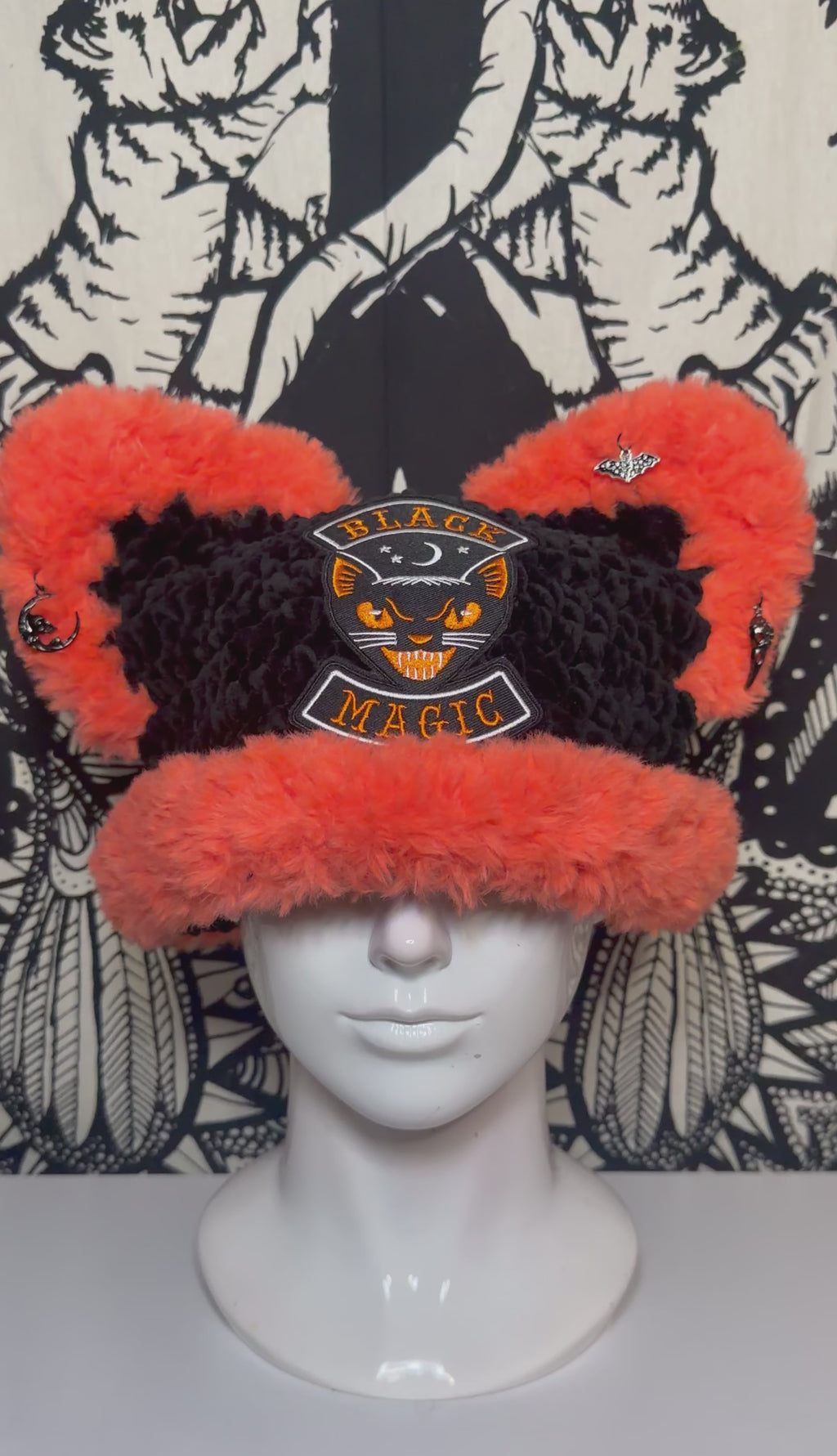 Black Magic Cat Beanie (Larger Size)