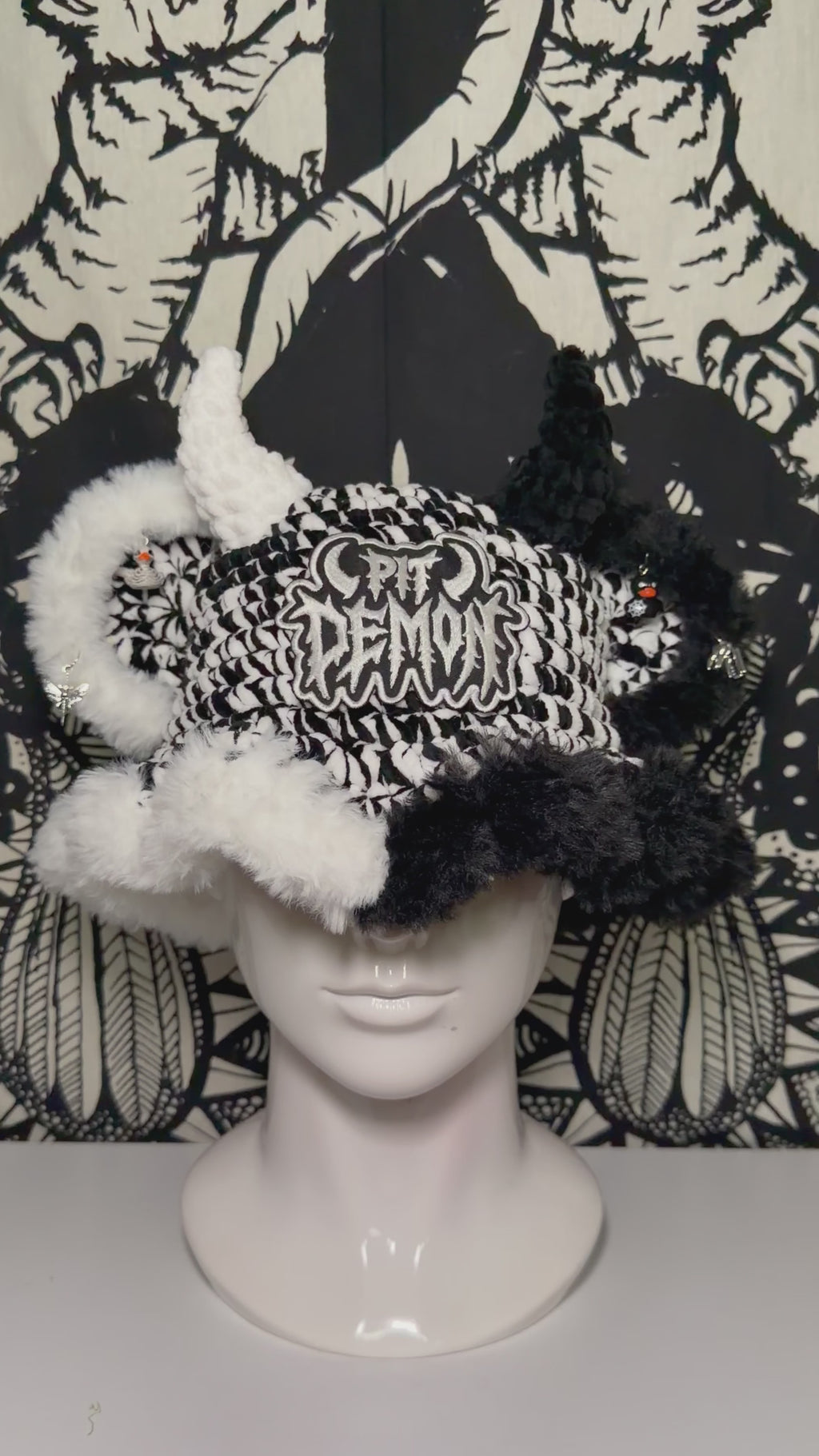 B/W Pit Demon Hat