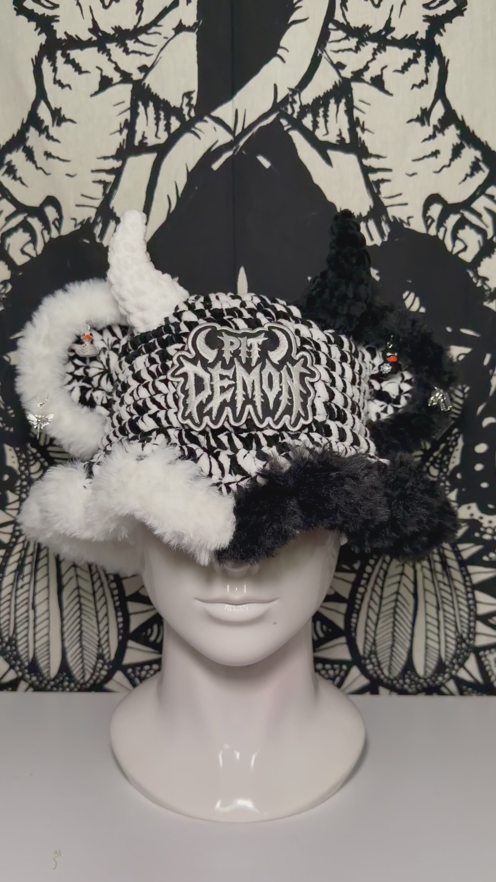 B/W Pit Demon Hat