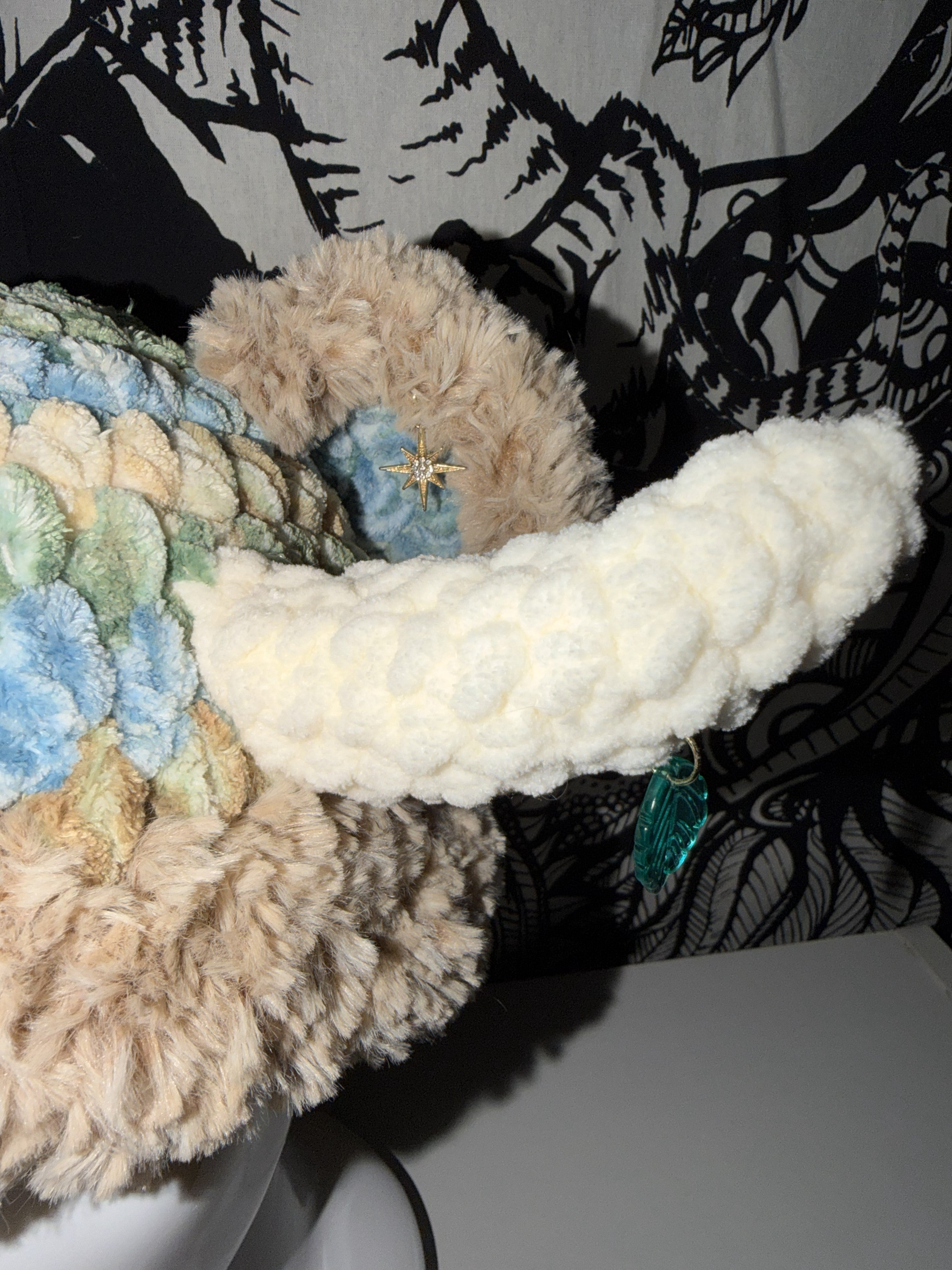 Wooli Horned Beanie w/Tan fur