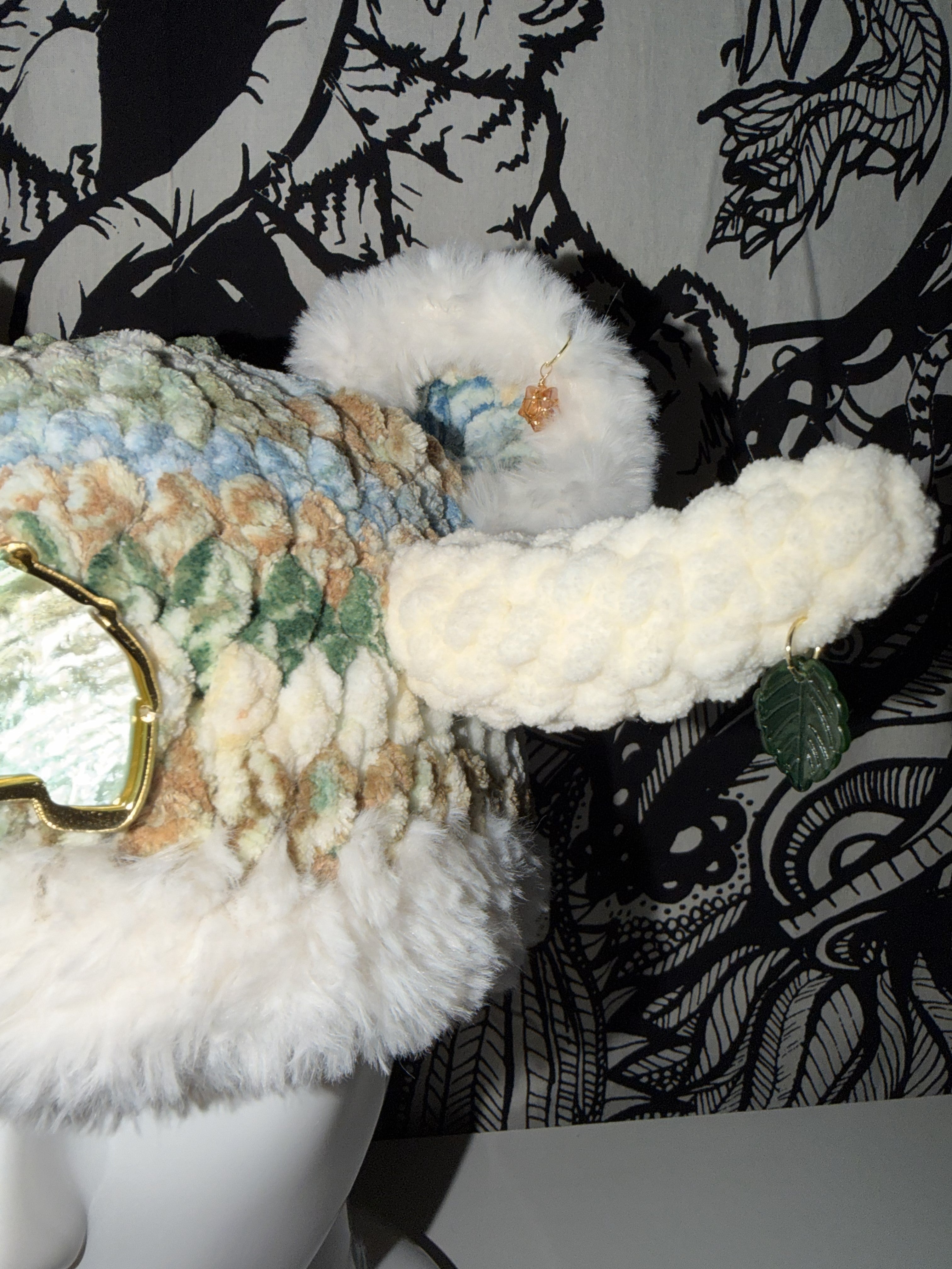 Wooli Horned Beanie w/White fur